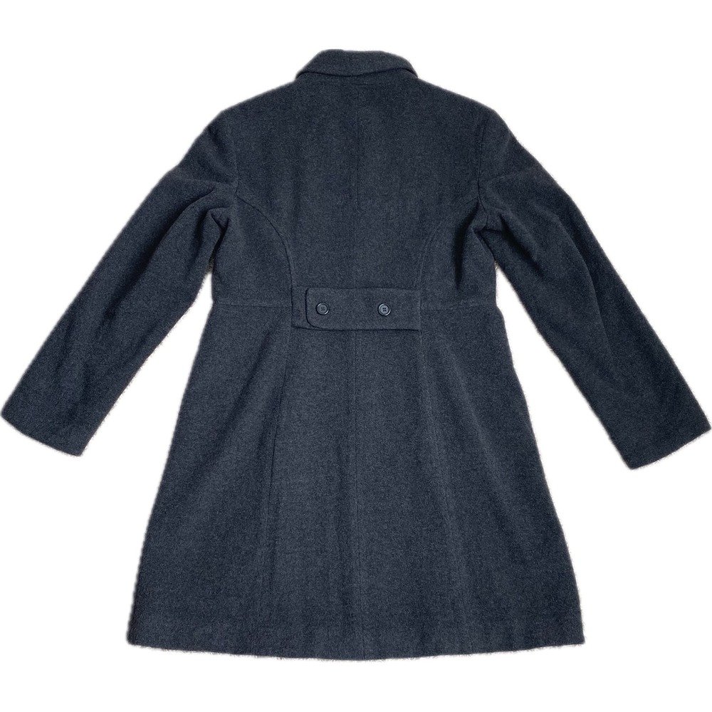 ZARA Wool Cashmere Winter Overcoat Pea Coat Size 10 Gray Preppy Academia Classic - Picture 6 of 12